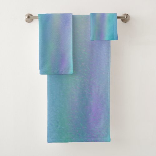 Dichroic Glass Rainbow Colors Art Bath Towel Set