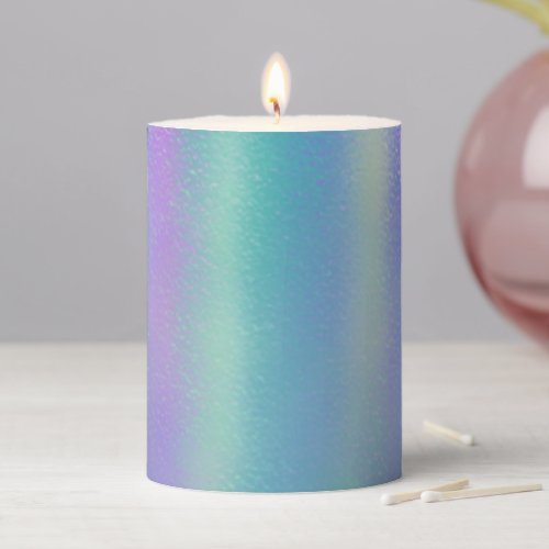 Dichroic Glass Rainbow Colors Art Pillar Candle