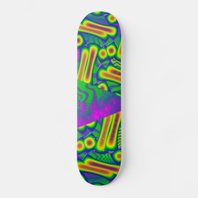 Dichroic Psychedelic Fused Glass Skateboard Deck (Front)
