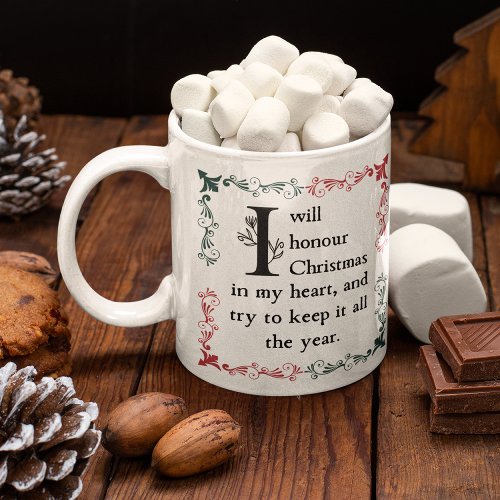 Dickens A Christmas Carol Scrooge Quote Victorian  Coffee Mug