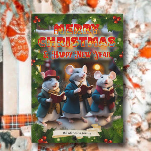 Dickens Christmas Carol Singing Mice Christian Holiday Card
