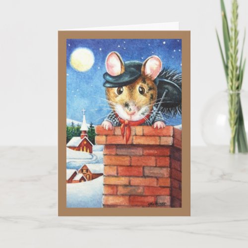 Dickens Christmas Chimney Sweep Mouse Art Card
