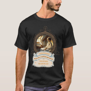 Dickens' Copperfield Quote Gold Blue Tee