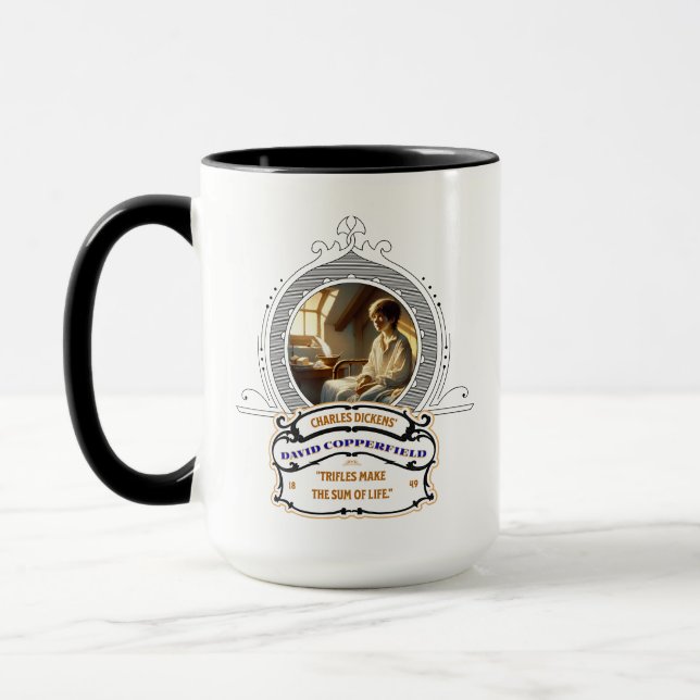 Dickens' David Copperfield Black Mug (Left)