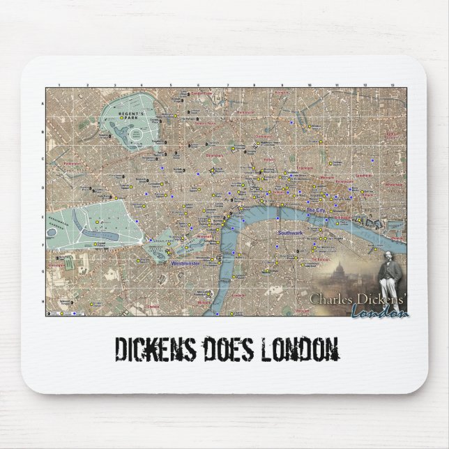 Dickens London Map Mousepad (Front)