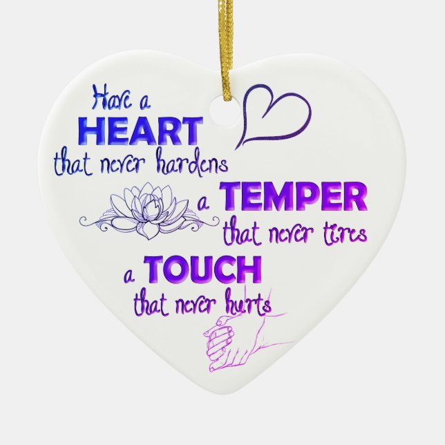 Dickens Quote ceramic heart ornament (Front)