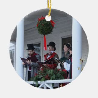Dickensian Carolers Ceramic Ornament