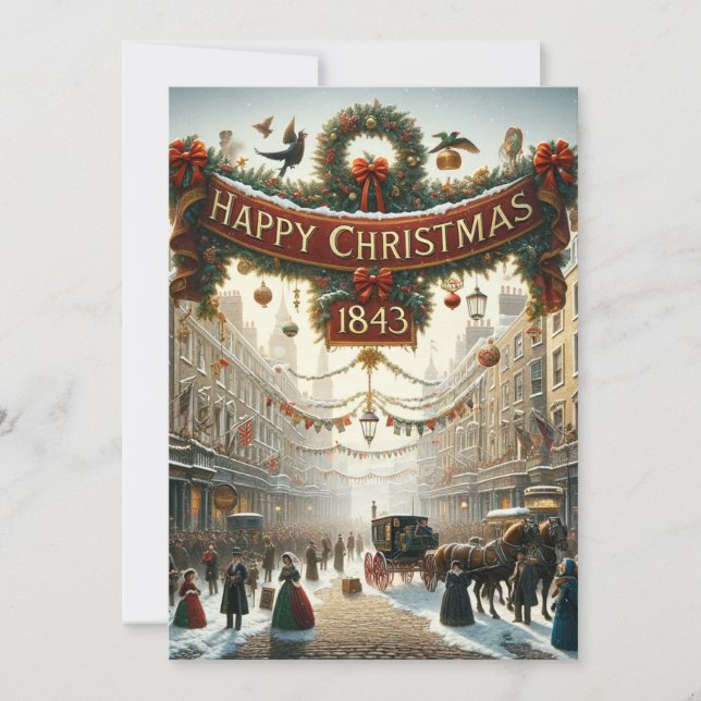 Dickensian Inspired ‘Happy Christmas’ Cards (Front)