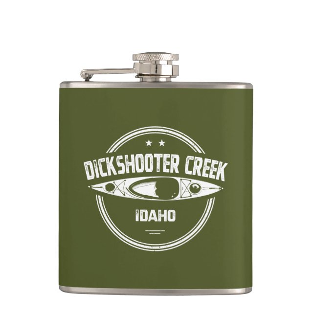 Dickshooter Creek Idaho Kayaking Flask (Front)