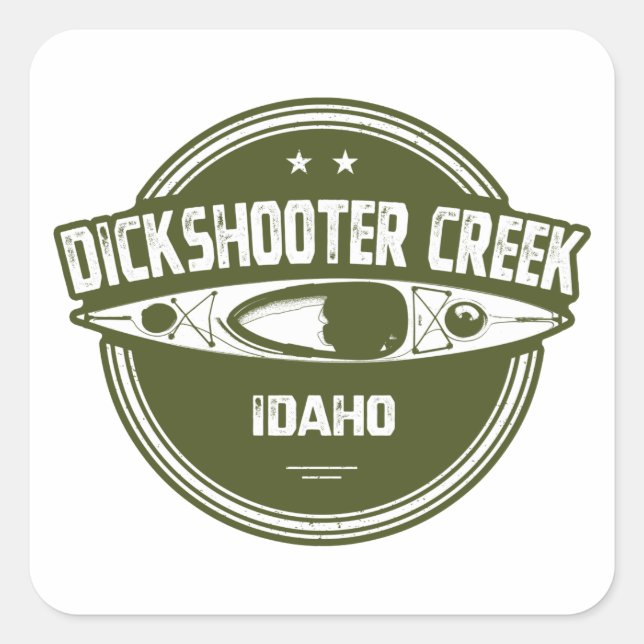 Dickshooter Creek Idaho Kayaking Square Sticker (Front)