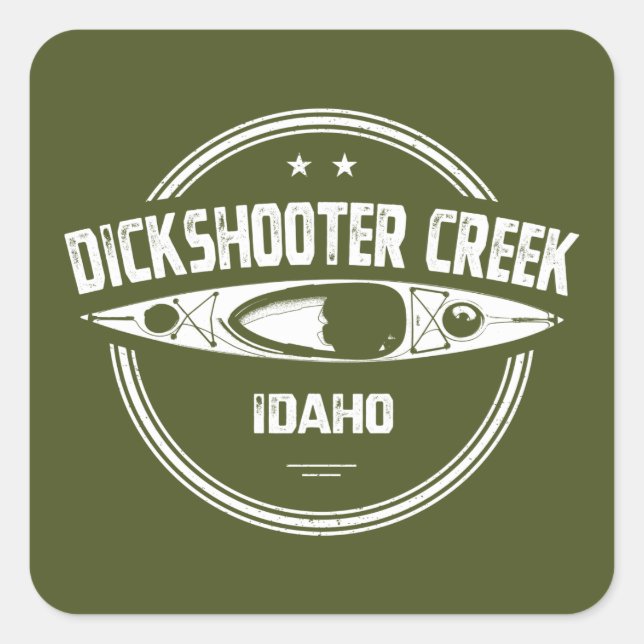 Dickshooter Creek Idaho Kayaking Square Sticker (Front)