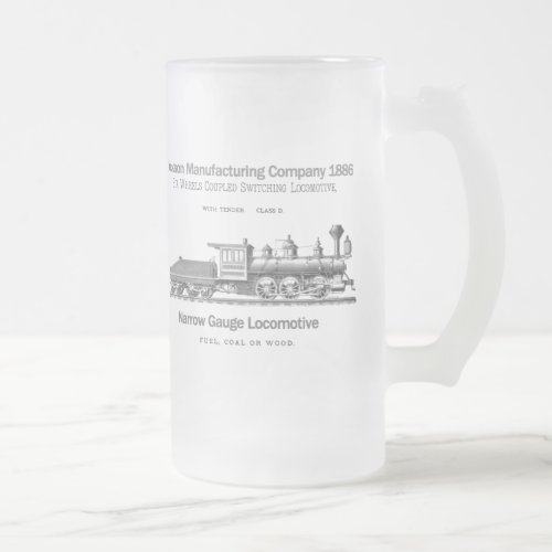 Dickson Switching Locomotive 1886 Frosted Glass Beer Mug