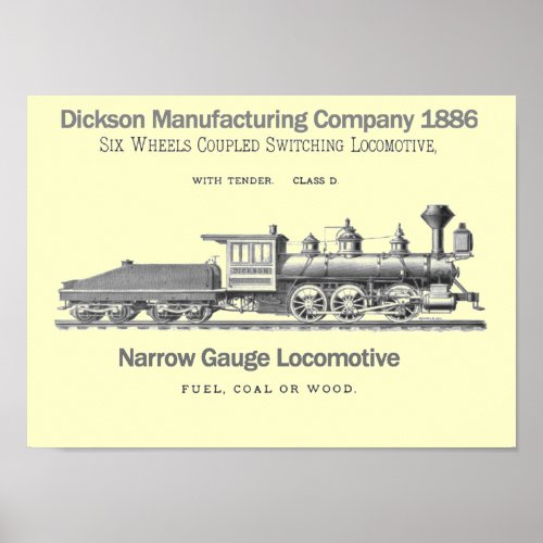Dickson Switching Locomotive 1886 Poster
