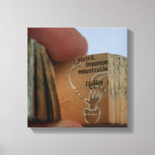 DicofrAngle Miniature Book Hand Drawing Canvas Print