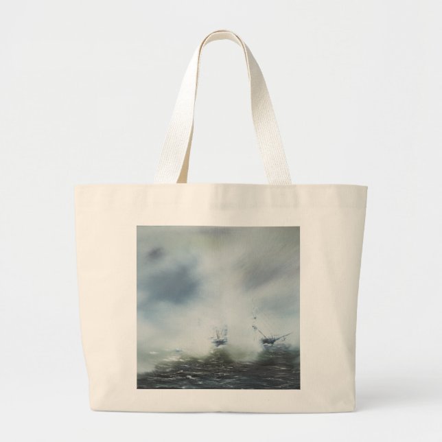 Dicovery a clearing in the sea mist Captain Large Tote Bag (Front)
