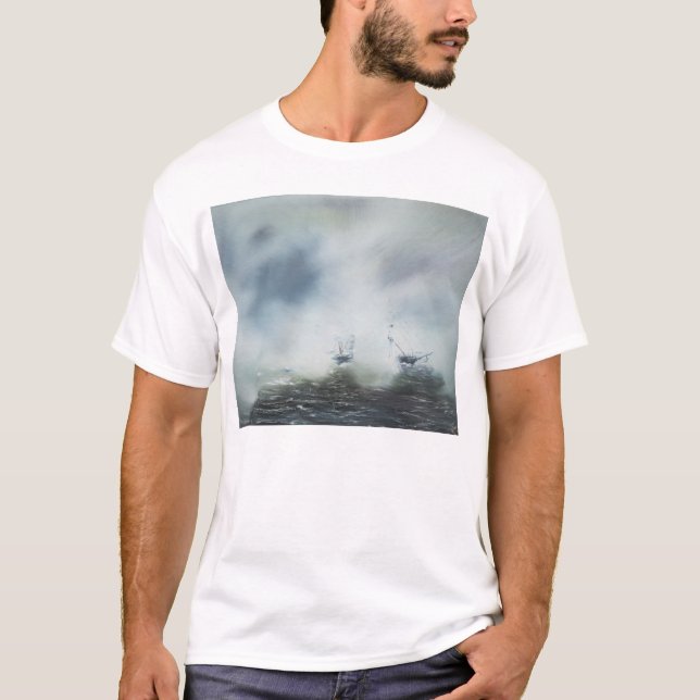 Dicovery a clearing in the sea mist Captain T-Shirt (Front)