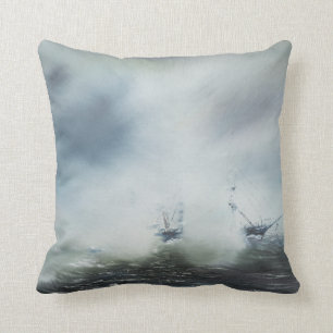 Dicovery a clearing in the sea mist Captain Throw Pillow