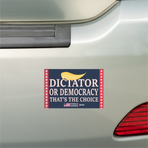 Dictator or Democracy Kamala Harris 2024 Election Car Magnet