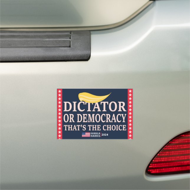 Dictator or Democracy Kamala Harris 2024 Election Car Magnet (In Situ)