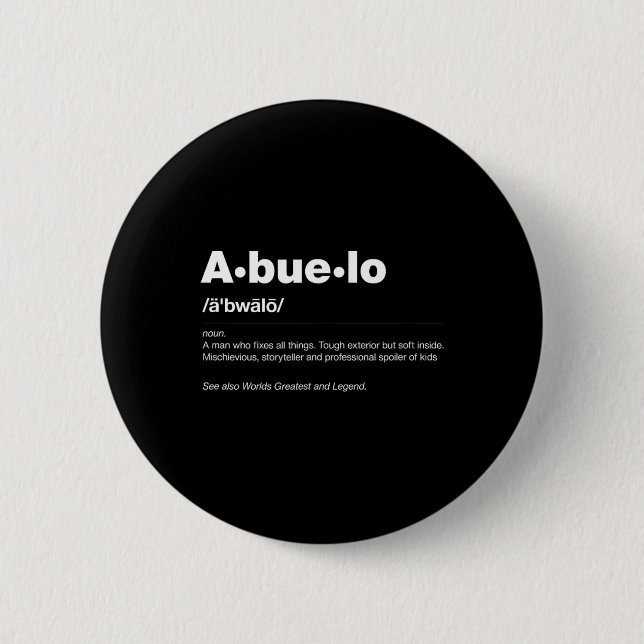 Dictionary Definition Fathers Day Gift Grandpa Abu Button (Front)