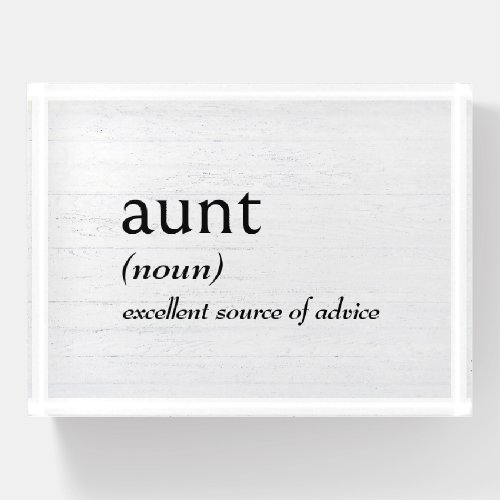 Dictionary Definition For AUNT Paperweight