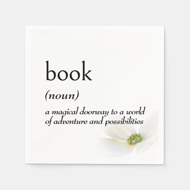 Dictionary Definition For BOOK Napkins (Front)