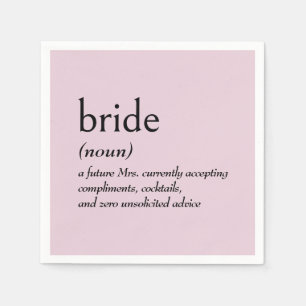 Dictionary Definition for BRIDE Napkins