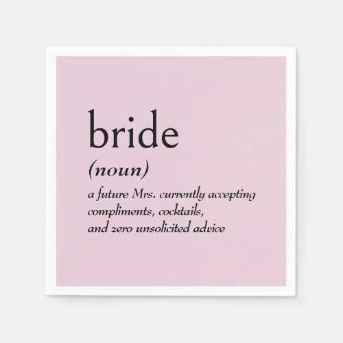 Dictionary Definition for BRIDE Napkins