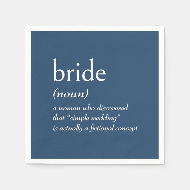Dictionary Definition for BRIDE Napkins (Front)