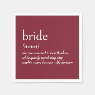 Dictionary Definition for BRIDE Napkins