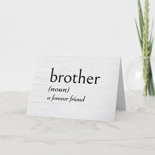 Dictionary Definition For BROTHER Birthday Card