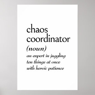 Dictionary Definition for CHAOS COORDINATOR Poster