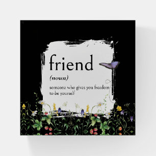 Dictionary Definition For FRIEND With Wildflowers Paperweight