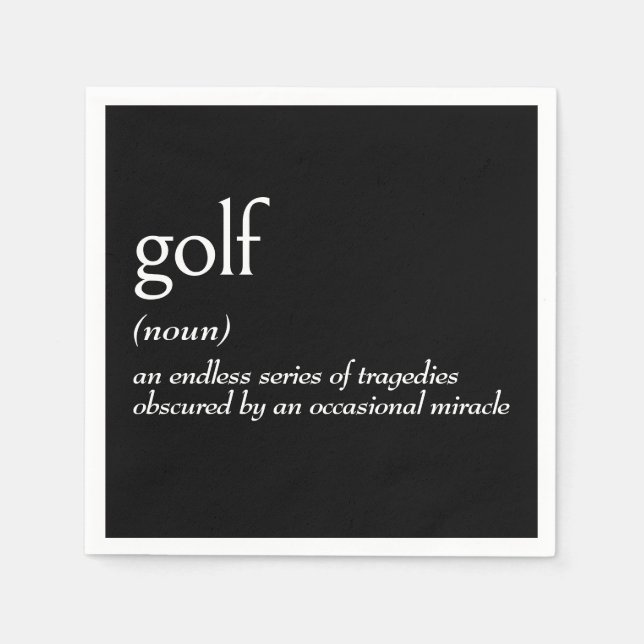 Dictionary Definition For GOLF Napkins (Front)