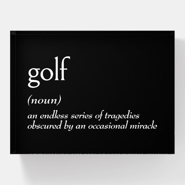 Dictionary Definition For GOLF Paperweight (Front)