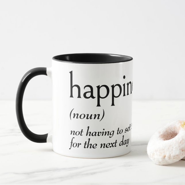 Dictionary Definition For HAPPINESS Mug (With Donut)