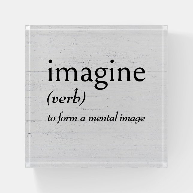 Dictionary Definition For IMAGINE Paperweight (Front)