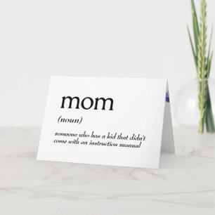 Dictionary Definition For MOM  Card