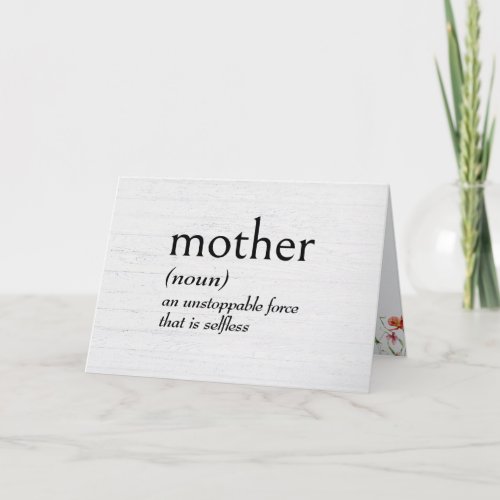 Dictionary Definition For MOTHER Birthday Card