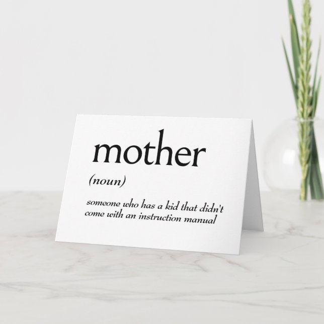 Dictionary Definition for MOTHER Card (Front)