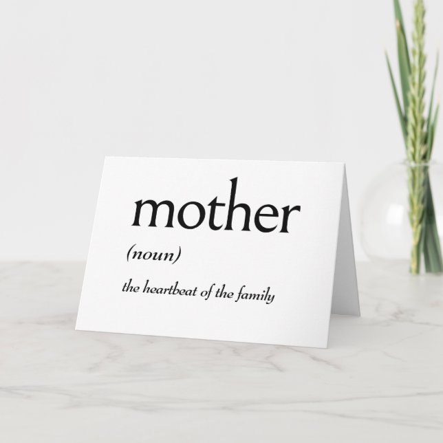 Dictionary Definition for MOTHER Card (Front)