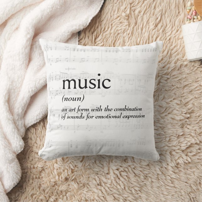 Dictionary Definition For MUSIC Throw Pillow (Blanket)