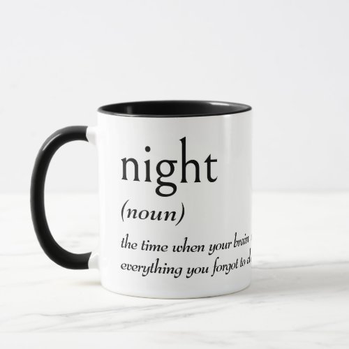 Dictionary Definition for NIGHT Mug