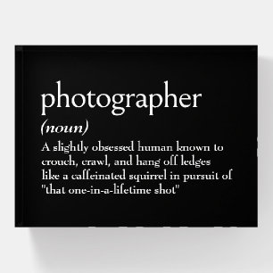 Dictionary Definition For PHOTOGRAPHER Paperweight