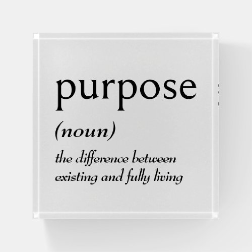 Dictionary Definition for PURPOSE Paperweight
