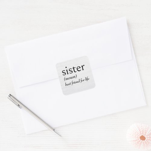 Dictionary Definition For SISTER Square Sticker