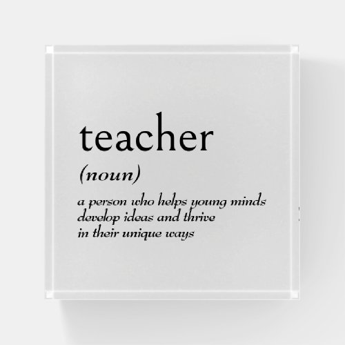 Dictionary Definition For TEACHER Paperweight