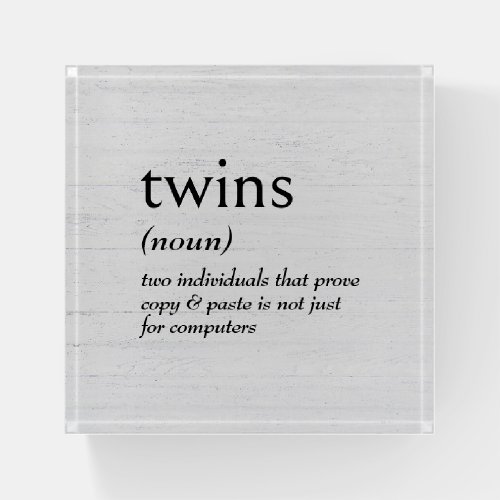 Dictionary Definition For TWINS Paperweight