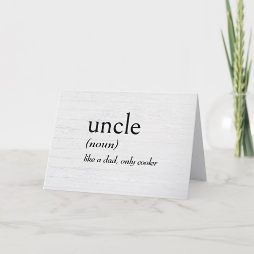 Dictionary Definition For UNCLE Card