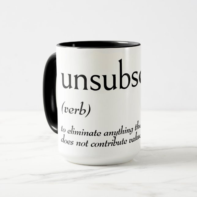 Dictionary Definition For UNSUBSCRIBE Mug (Front Left)